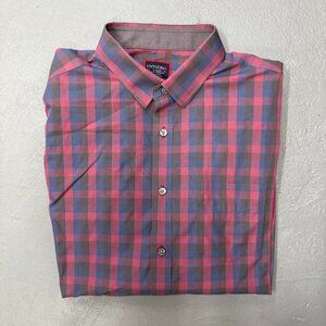 UNTUCKit Multicolor Pink and Blue Plaid Button Up Collared Dress Shirt XL‎